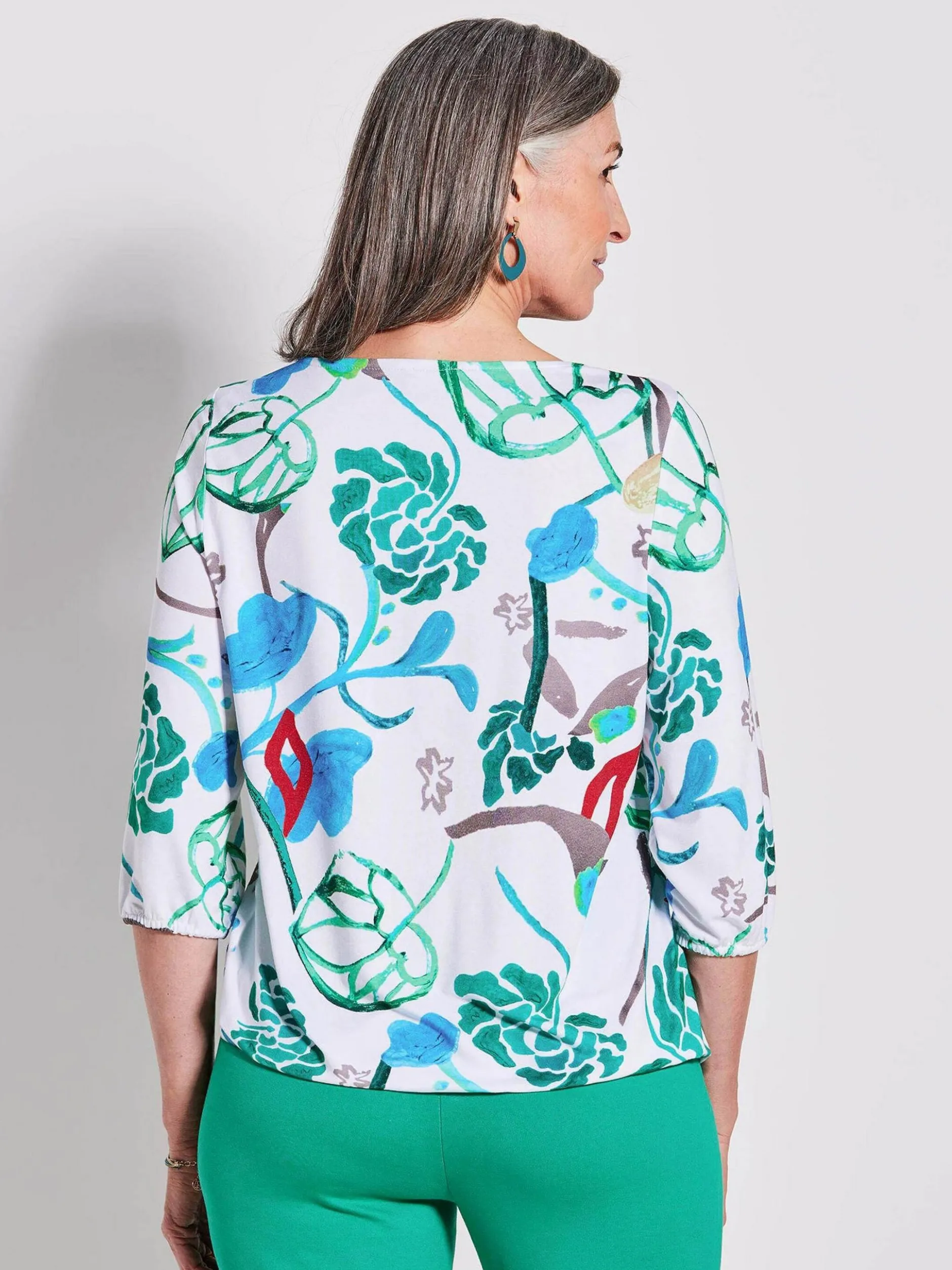Goldner Damen T-Shirts in weiß mehrfarbig