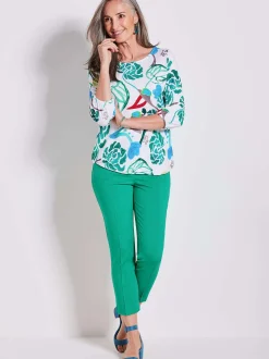Goldner Damen T-Shirts in weiß mehrfarbig