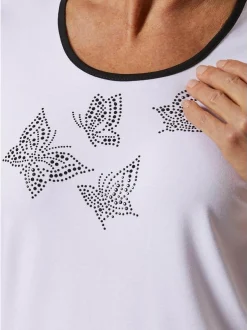 Goldner Damen T-Shirts - Kurzgröße in weiß