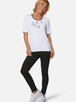 Goldner Damen T-Shirts - Kurzgröße in weiß