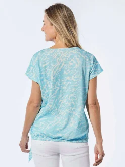 Goldner Damen T-Shirts - Kurzgröße in blau