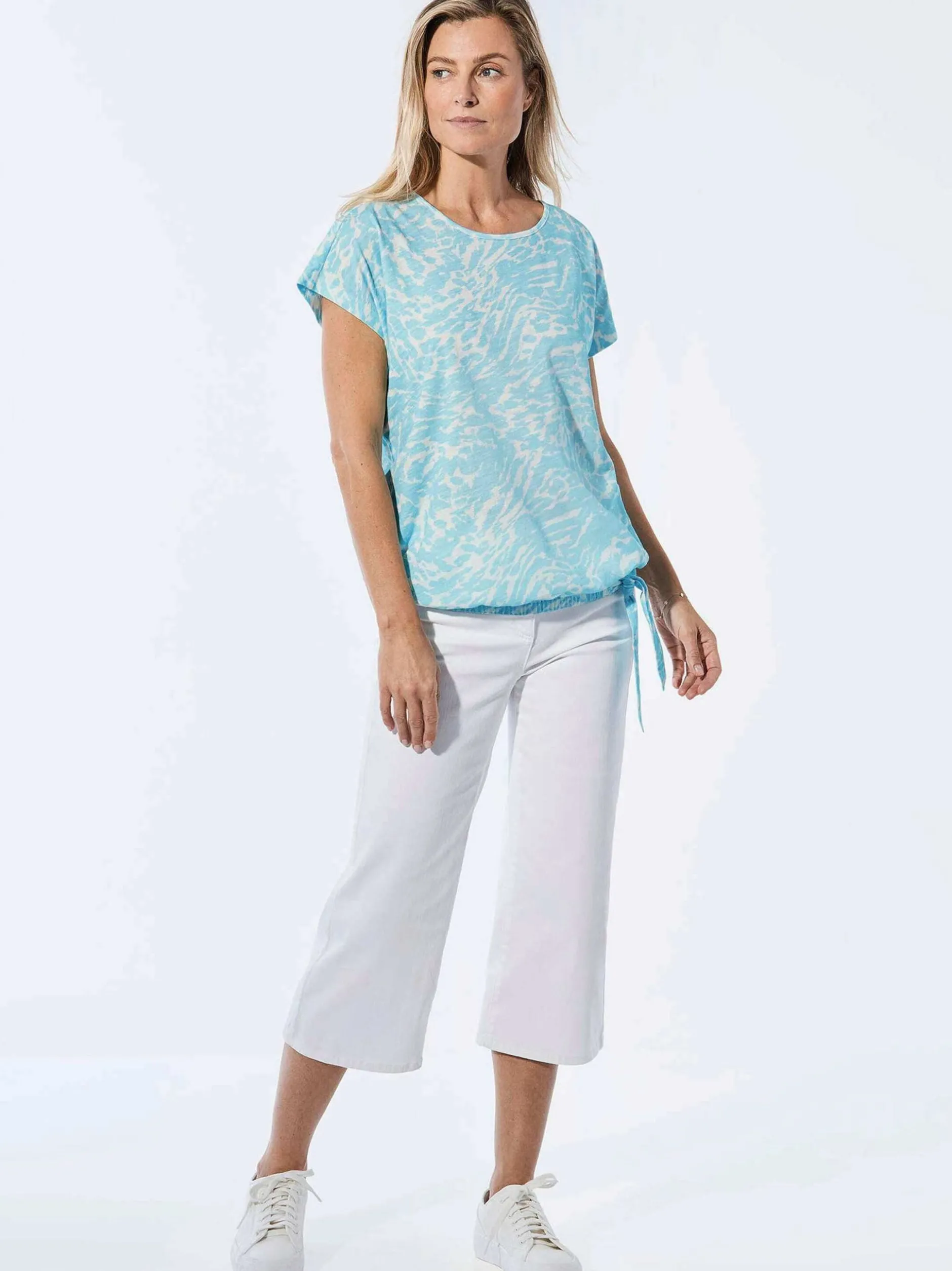 Goldner Damen T-Shirts - Kurzgröße in blau