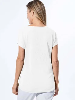 Goldner Damen T-Shirts - Kurzgröße in weiß
