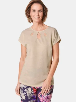 Goldner Damen T-Shirts - Kurzgröße in sand