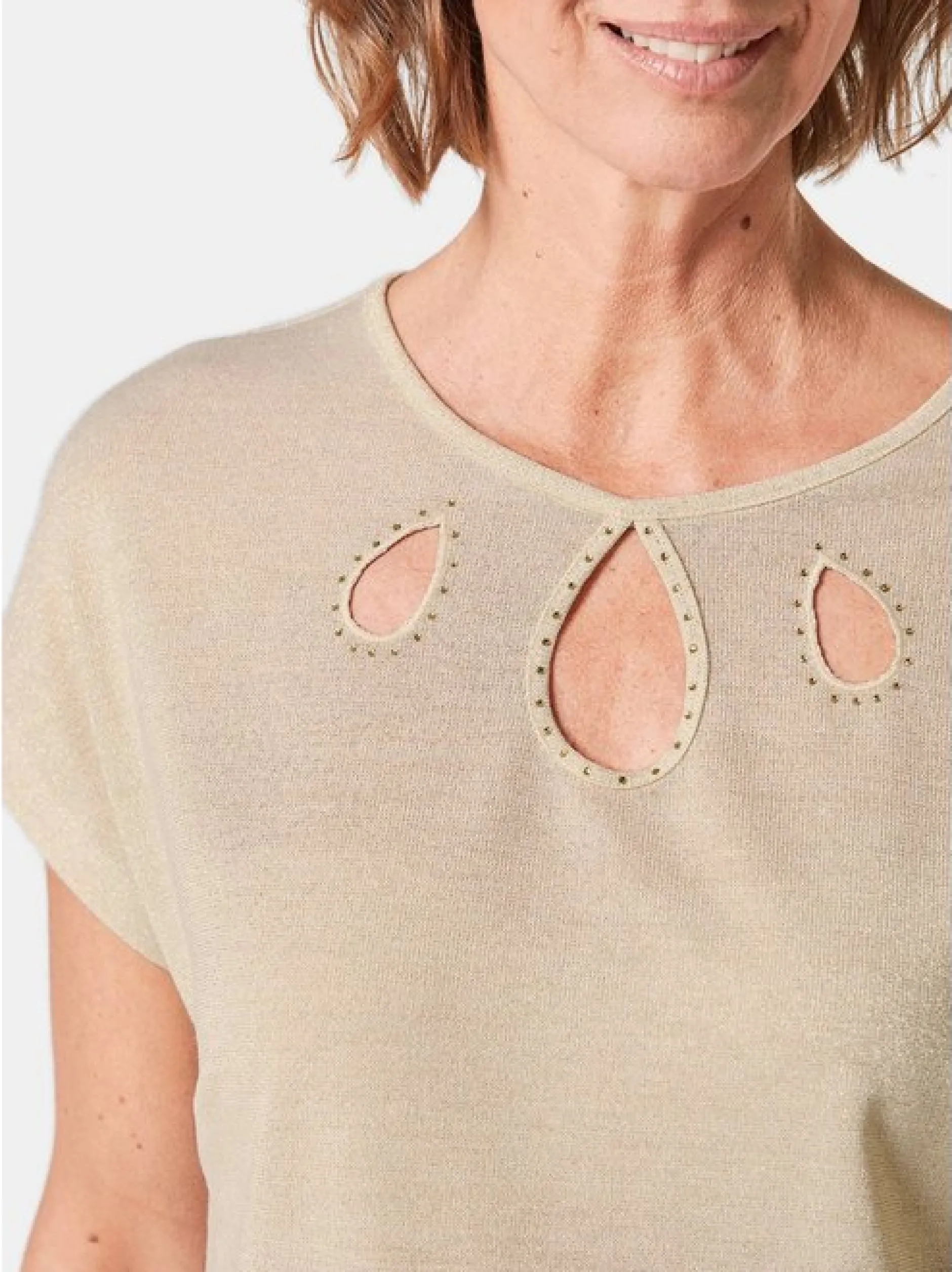 Goldner Damen T-Shirts - Kurzgröße in sand