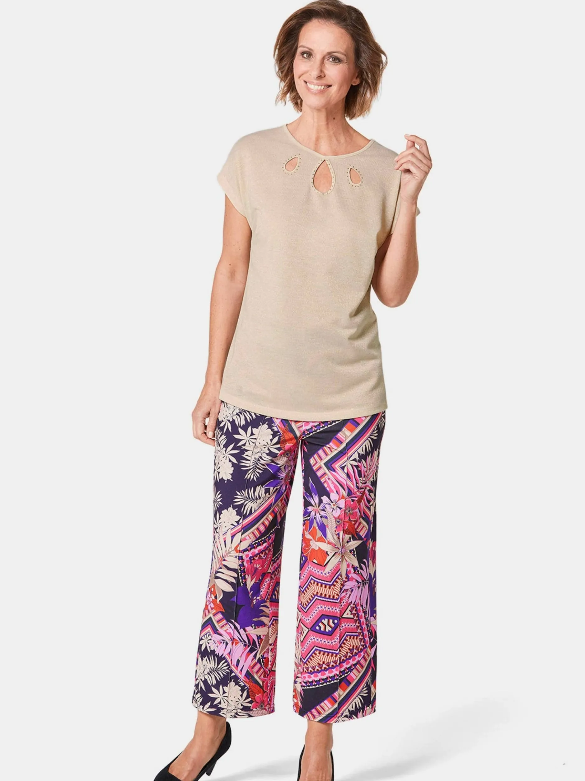 Goldner Damen T-Shirts - Kurzgröße in sand
