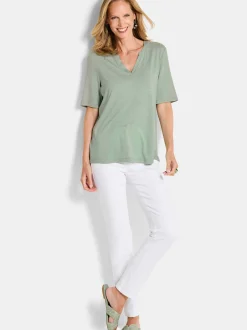 Goldner Damen T-Shirts - Kurzgröße in grün
