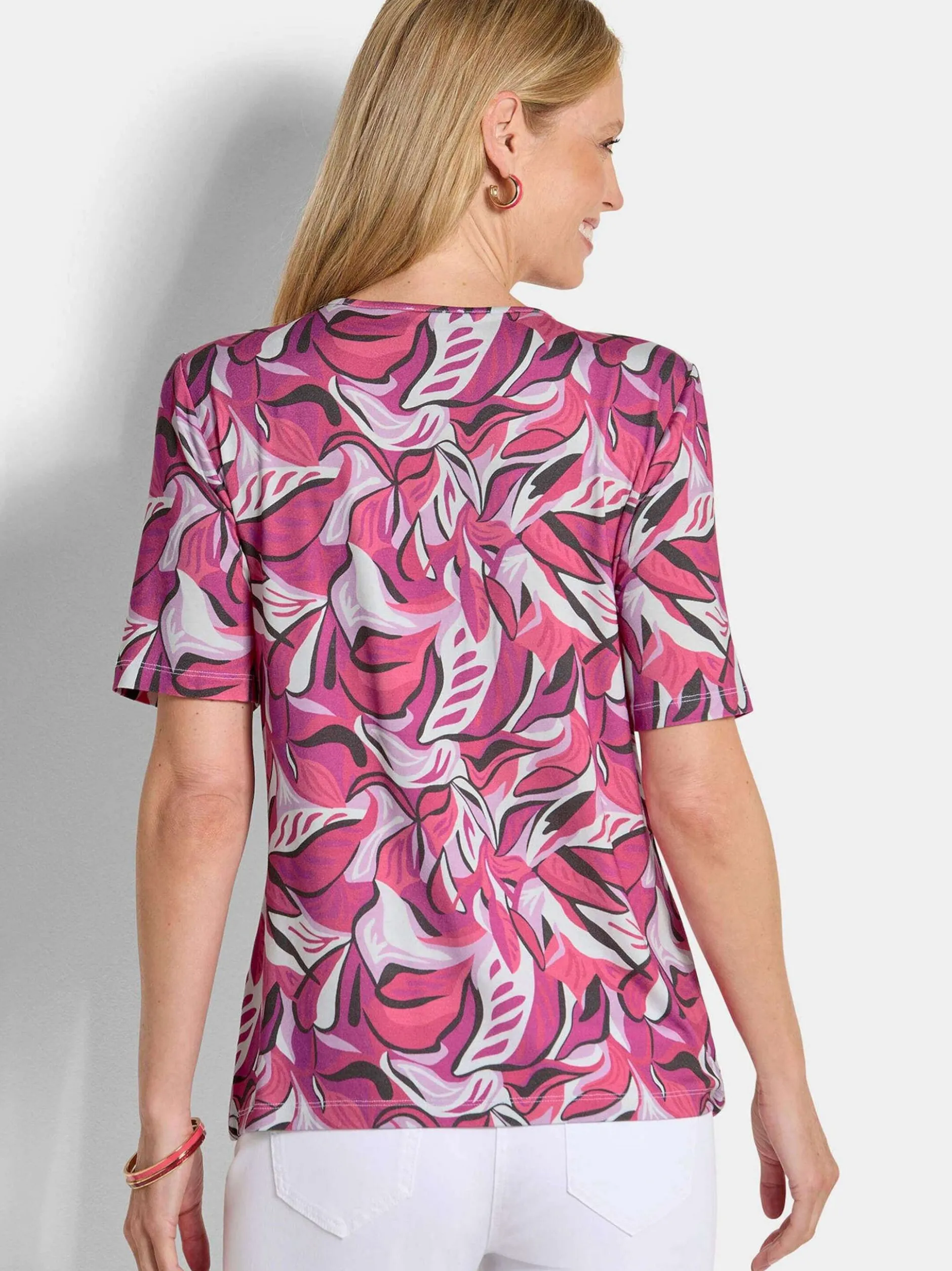 Goldner Damen T-Shirts - Kurzgröße in pink