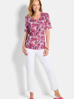 Goldner Damen T-Shirts - Kurzgröße in pink
