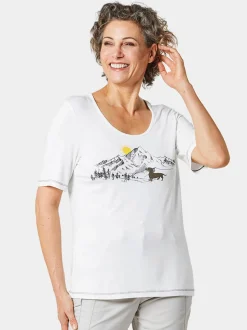 Goldner Damen T-Shirts - Kurzgröße in weiß