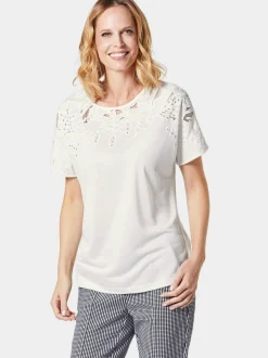 Goldner Damen T-Shirts - Kurzgröße in weiß