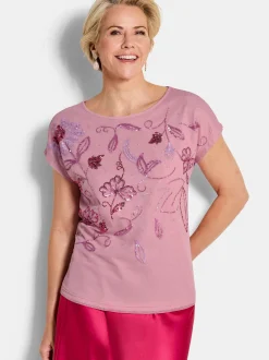 Goldner Damen T-Shirts - Kurzgröße in rosa