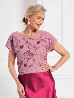 Goldner Damen T-Shirts - Kurzgröße in rosa