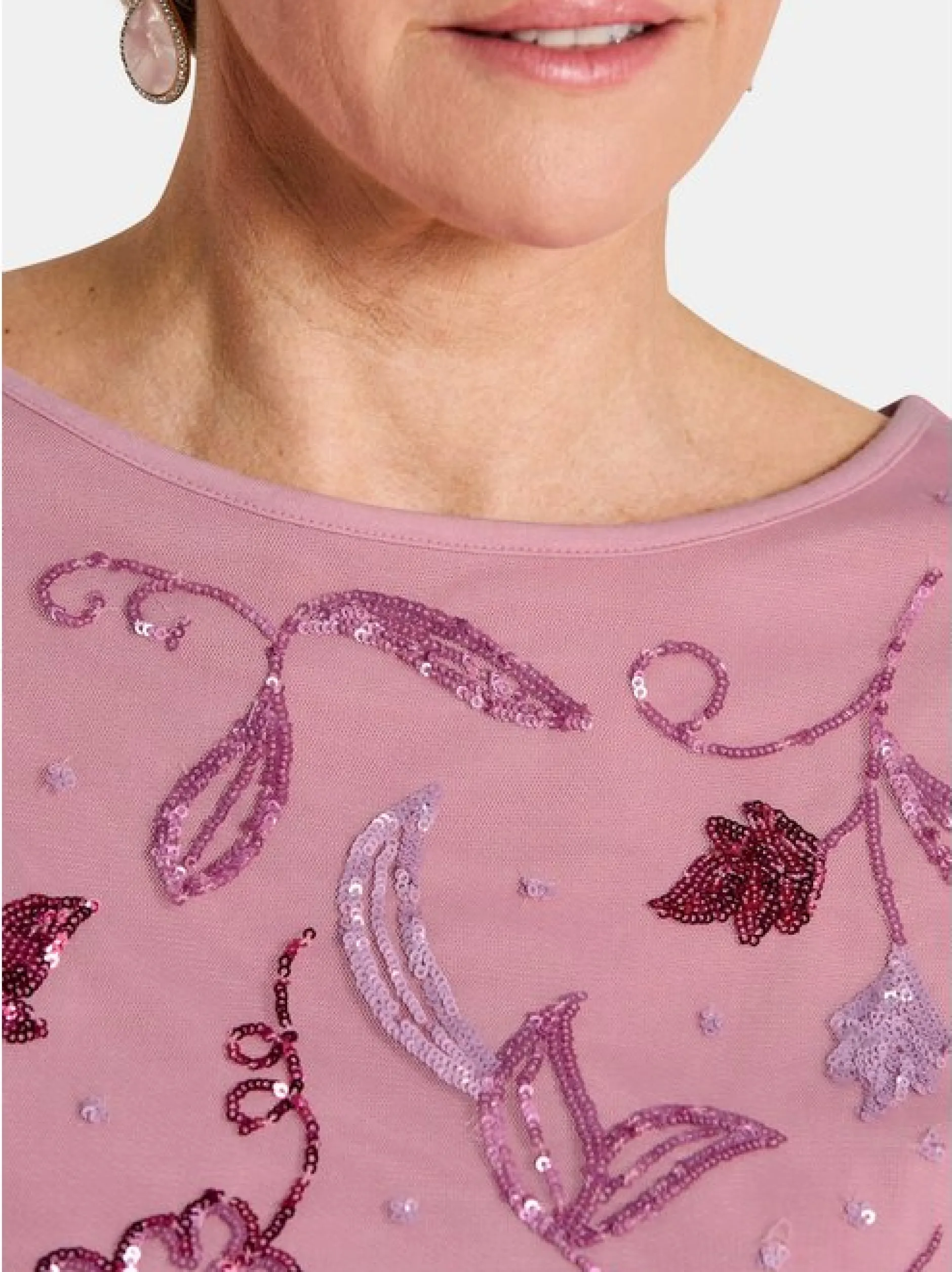 Goldner Damen T-Shirts - Kurzgröße in rosa
