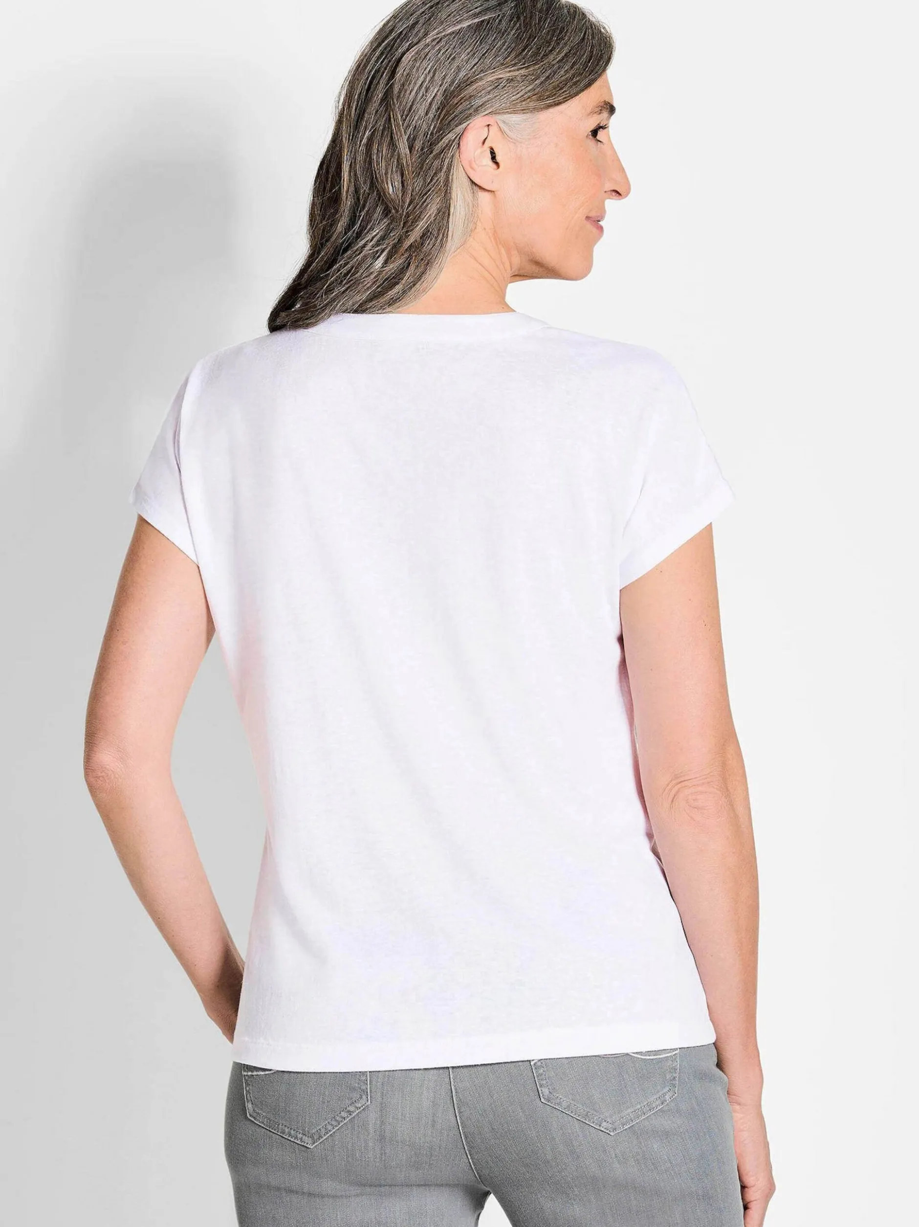 Goldner Damen T-Shirts - Kurzgröße in weiß