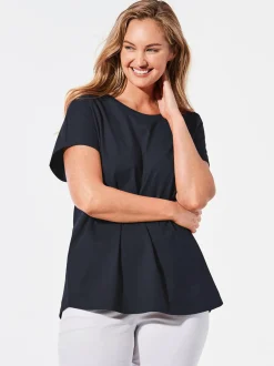 Goldner Damen T-Shirts - Kurzgröße in marine