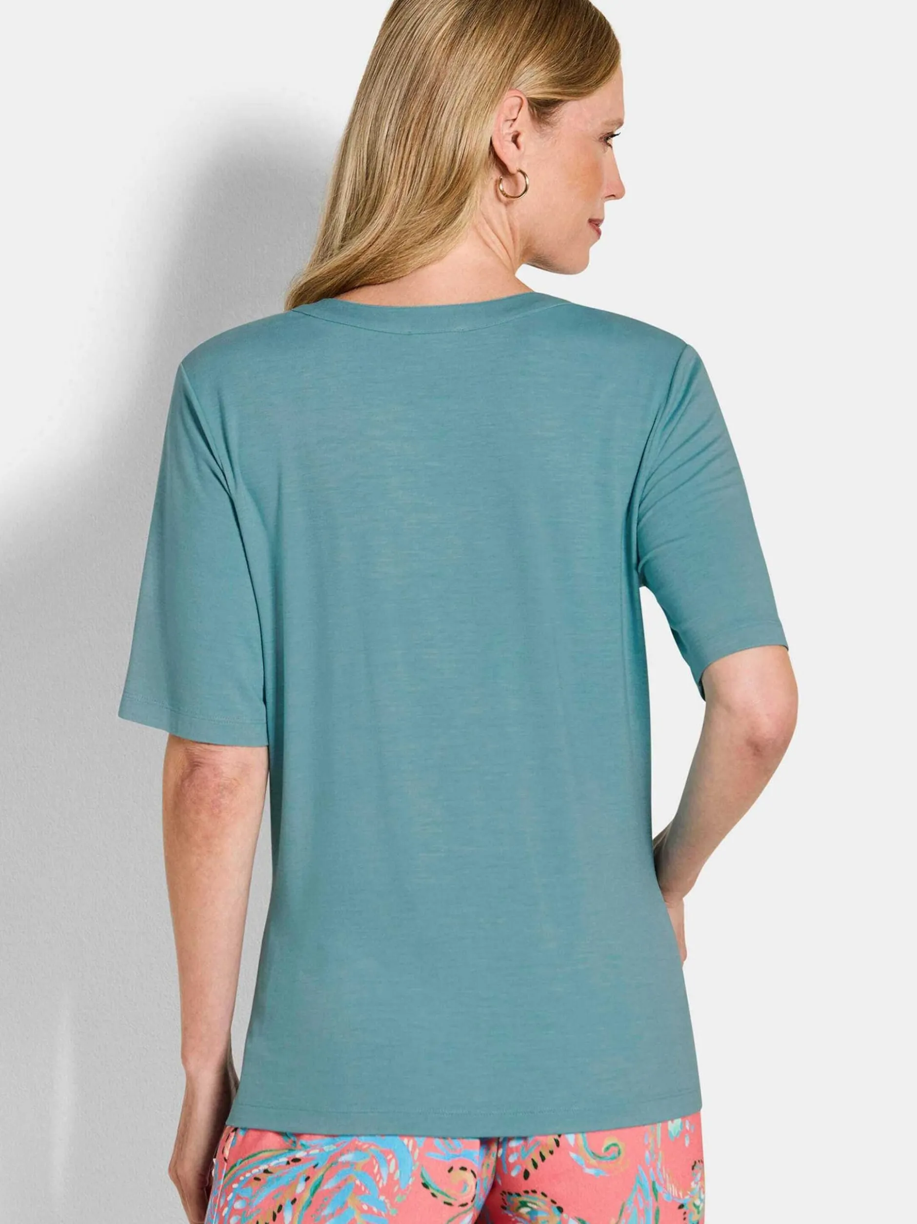 Goldner Damen T-Shirts - Kurzgröße in türkis
