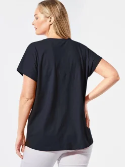 Goldner Damen T-Shirts - Kurzgröße in marine