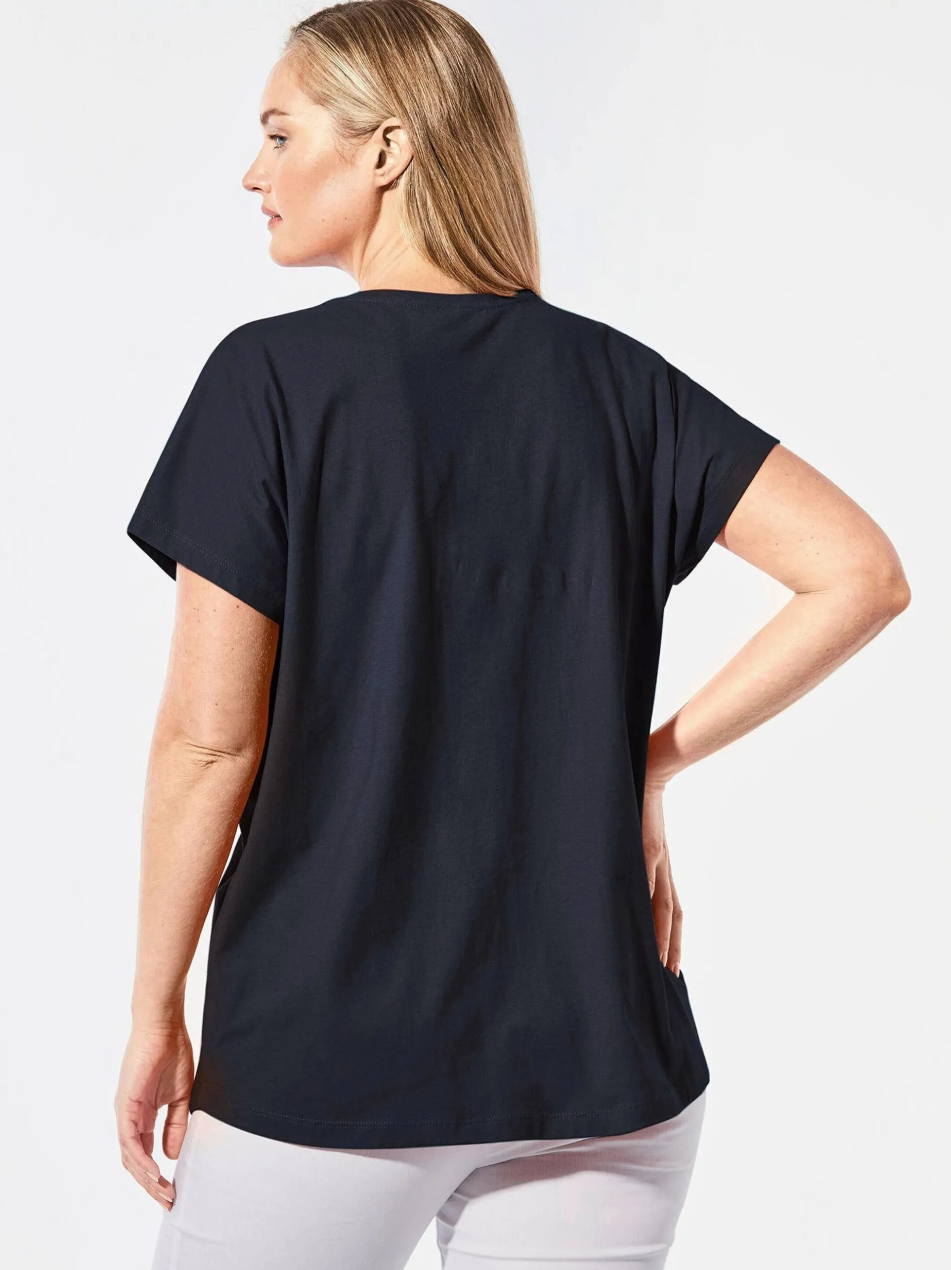 Goldner Damen T-Shirts - Kurzgröße in marine