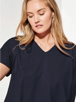 Goldner Damen T-Shirts - Kurzgröße in marine