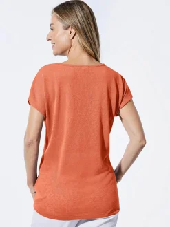 Goldner Damen T-Shirts - Kurzgröße in orange