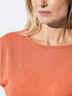 Goldner Damen T-Shirts - Kurzgröße in orange