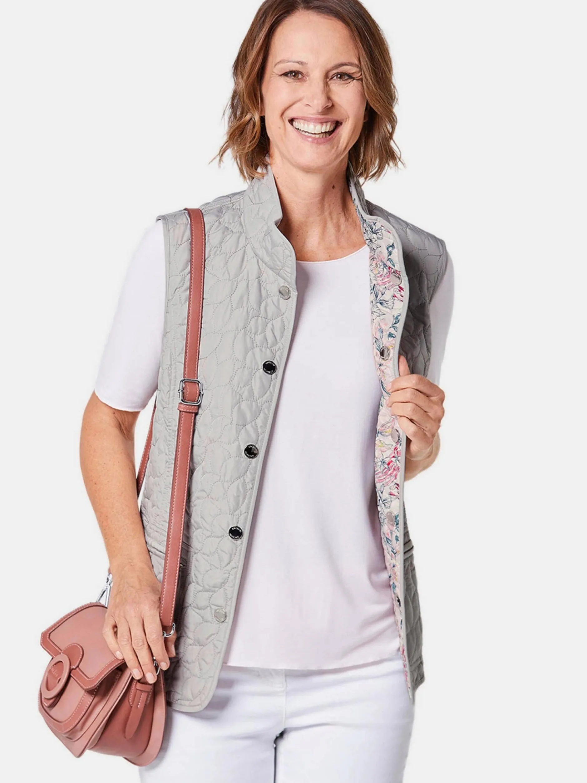 Goldner Damen Westen in grau