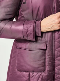 Goldner Damen Winterjacken - Kurzgröße in aubergine