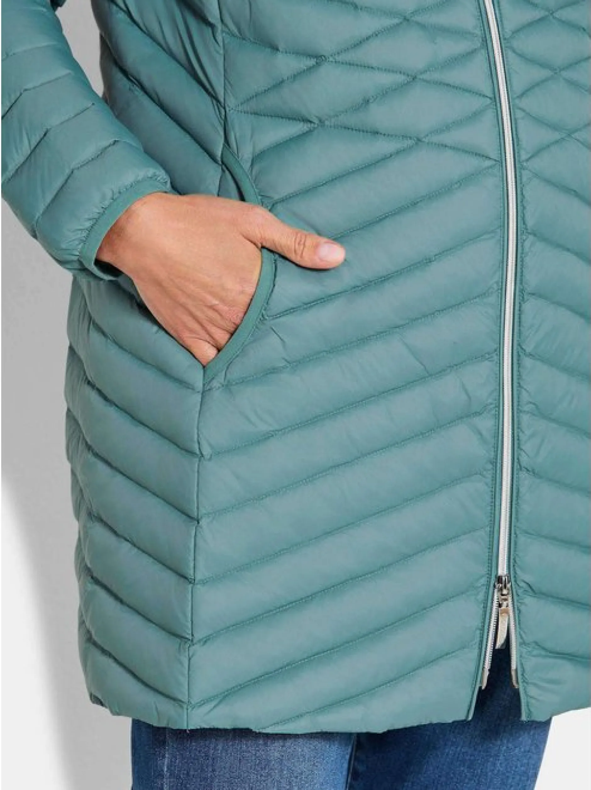 Goldner Damen Winterjacken - Kurzgröße in grün