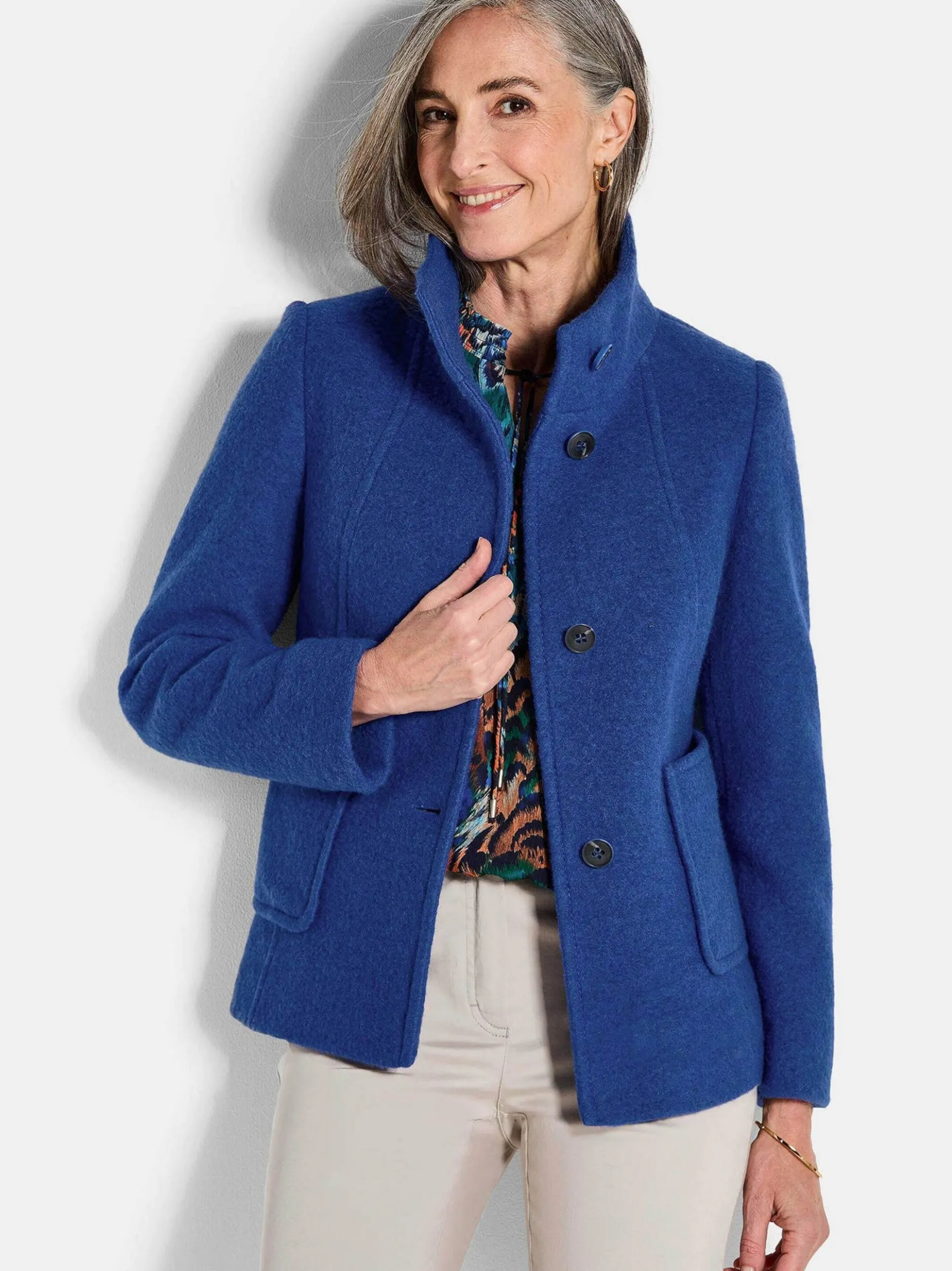 Goldner Damen Wolljacken in royal