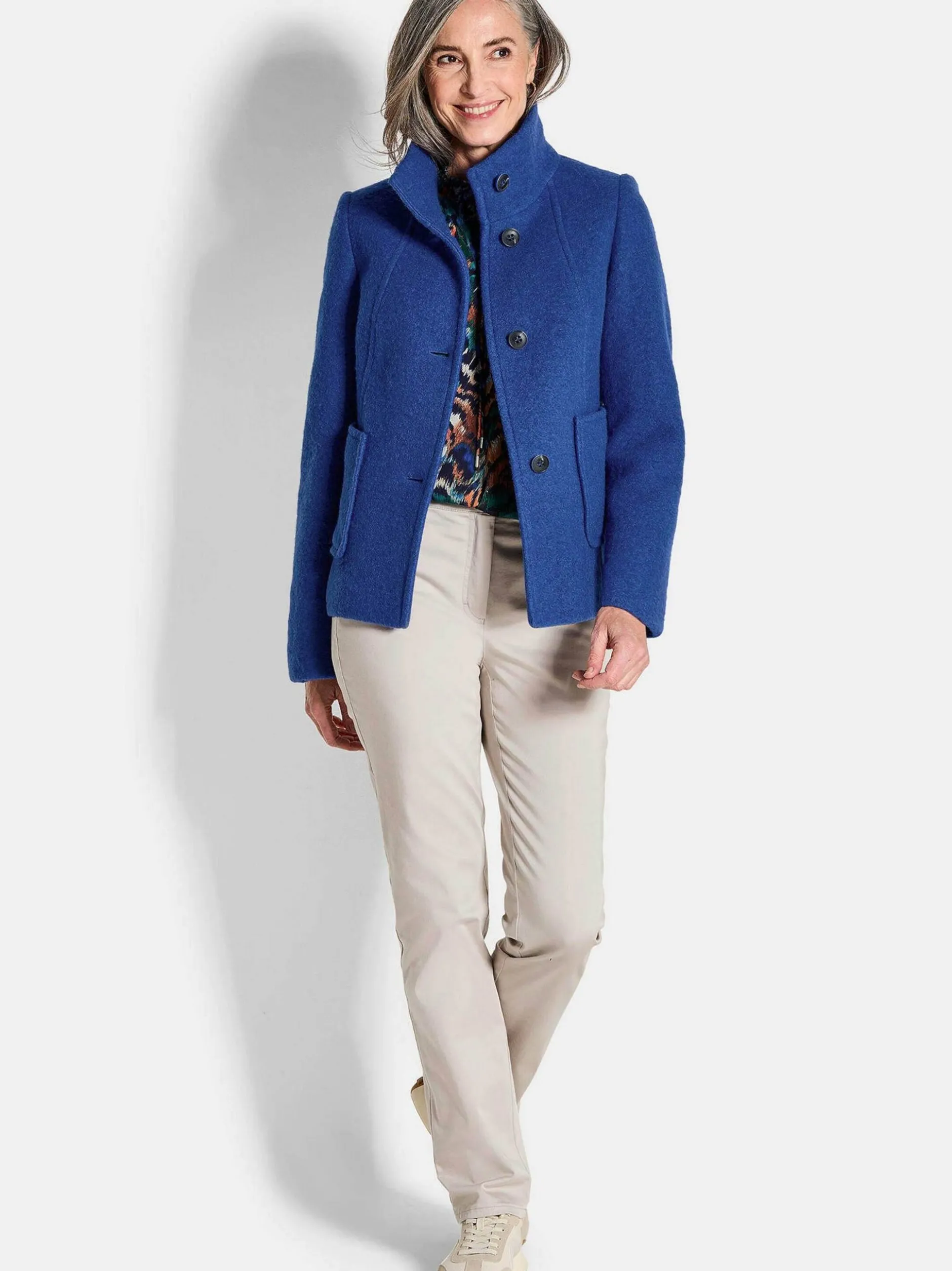 Goldner Damen Wolljacken in royal
