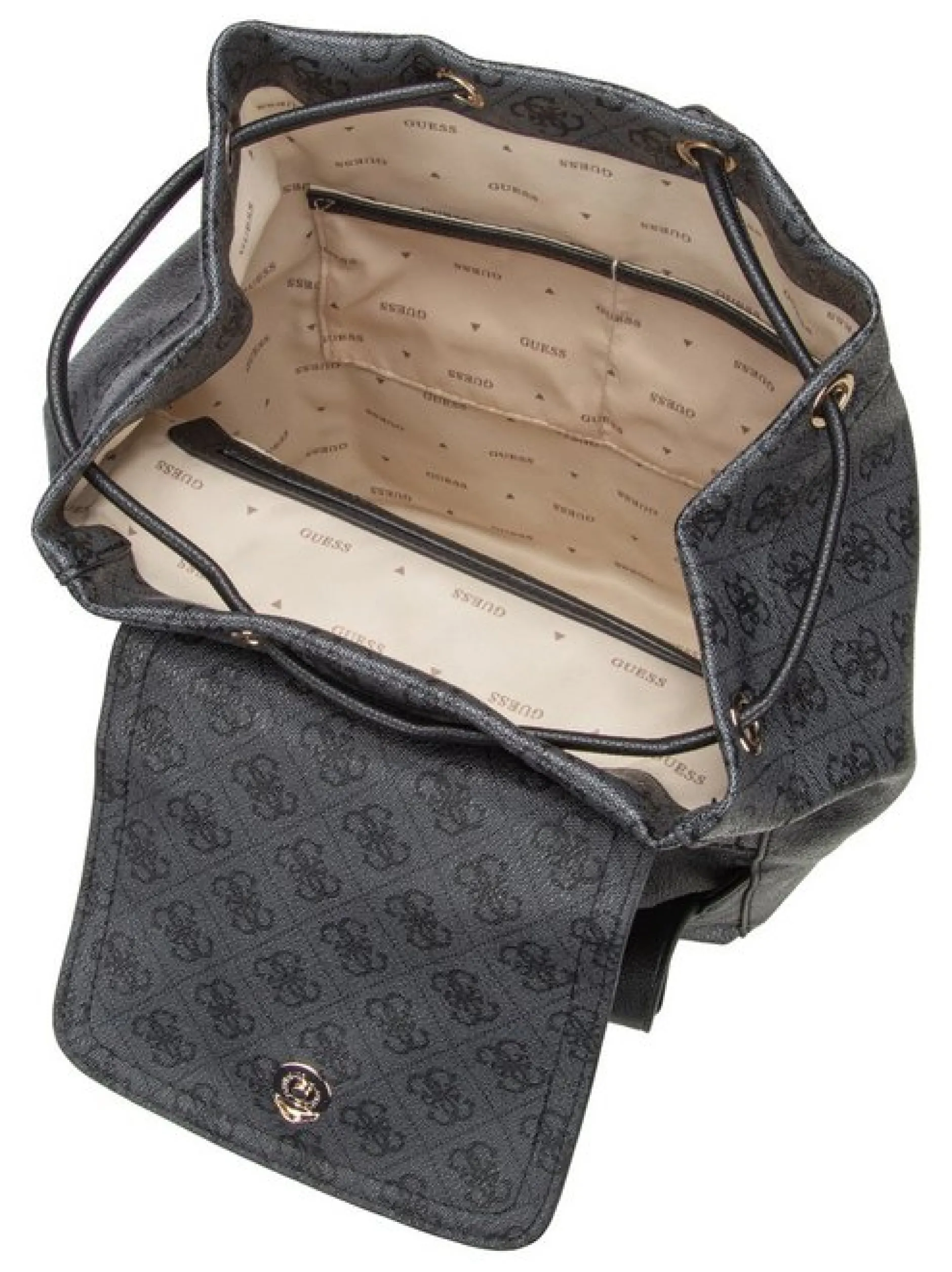 GUESS Damen Rucksack - Manhattan II Flap in grau