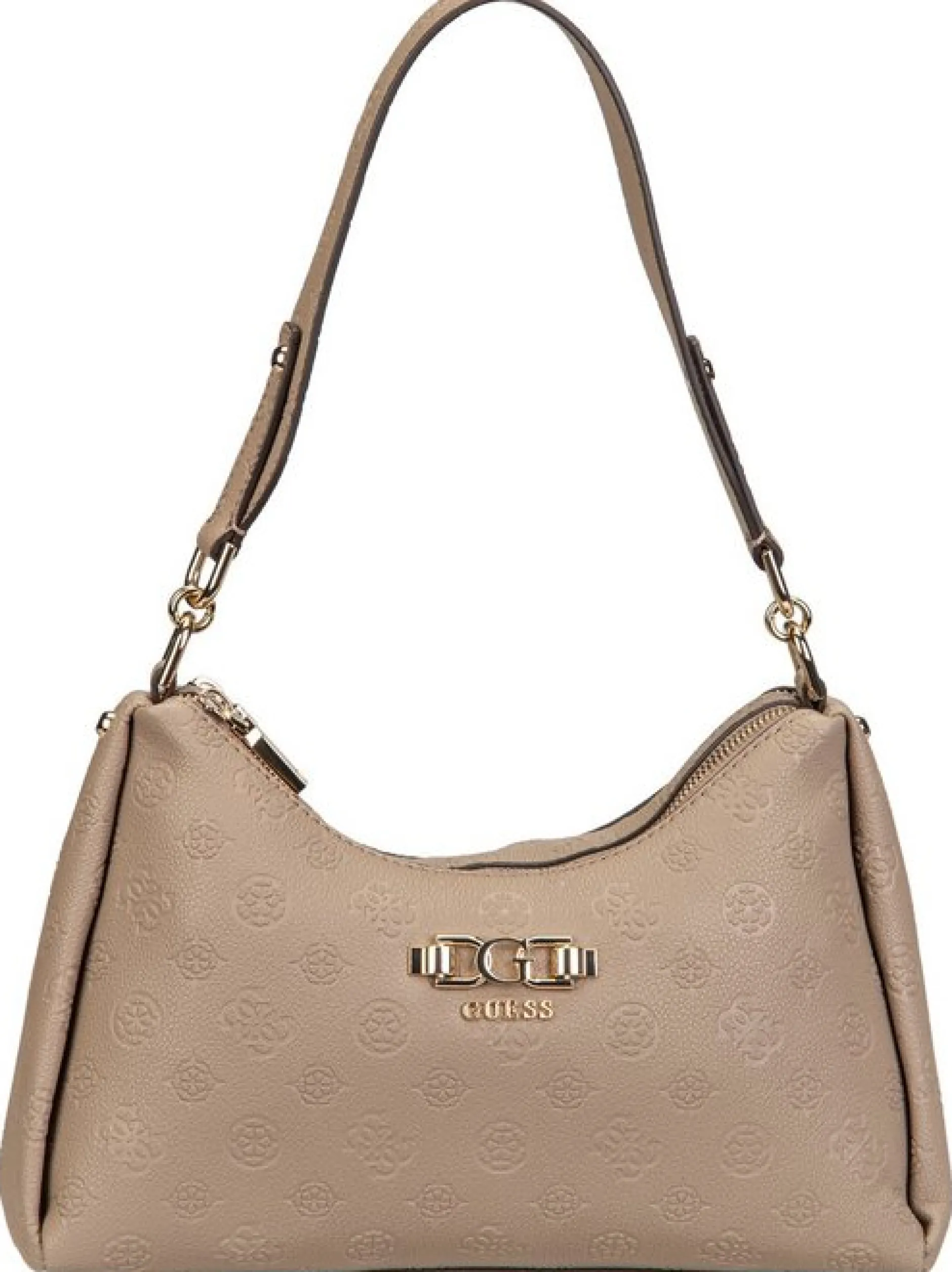 GUESS Damen Schultertasche - Anise Double Zip in grau