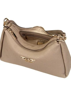 GUESS Damen Schultertasche - Anise Double Zip in grau