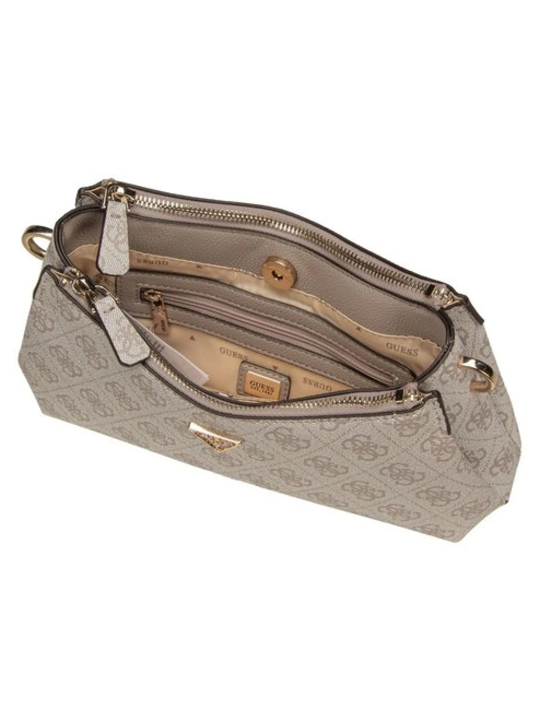 GUESS Damen Schultertasche - Noelle II 3 Comp Xbody in grau