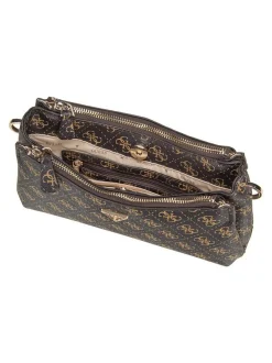 GUESS Damen Schultertasche - Noelle II 3 Comp Xbody in braun