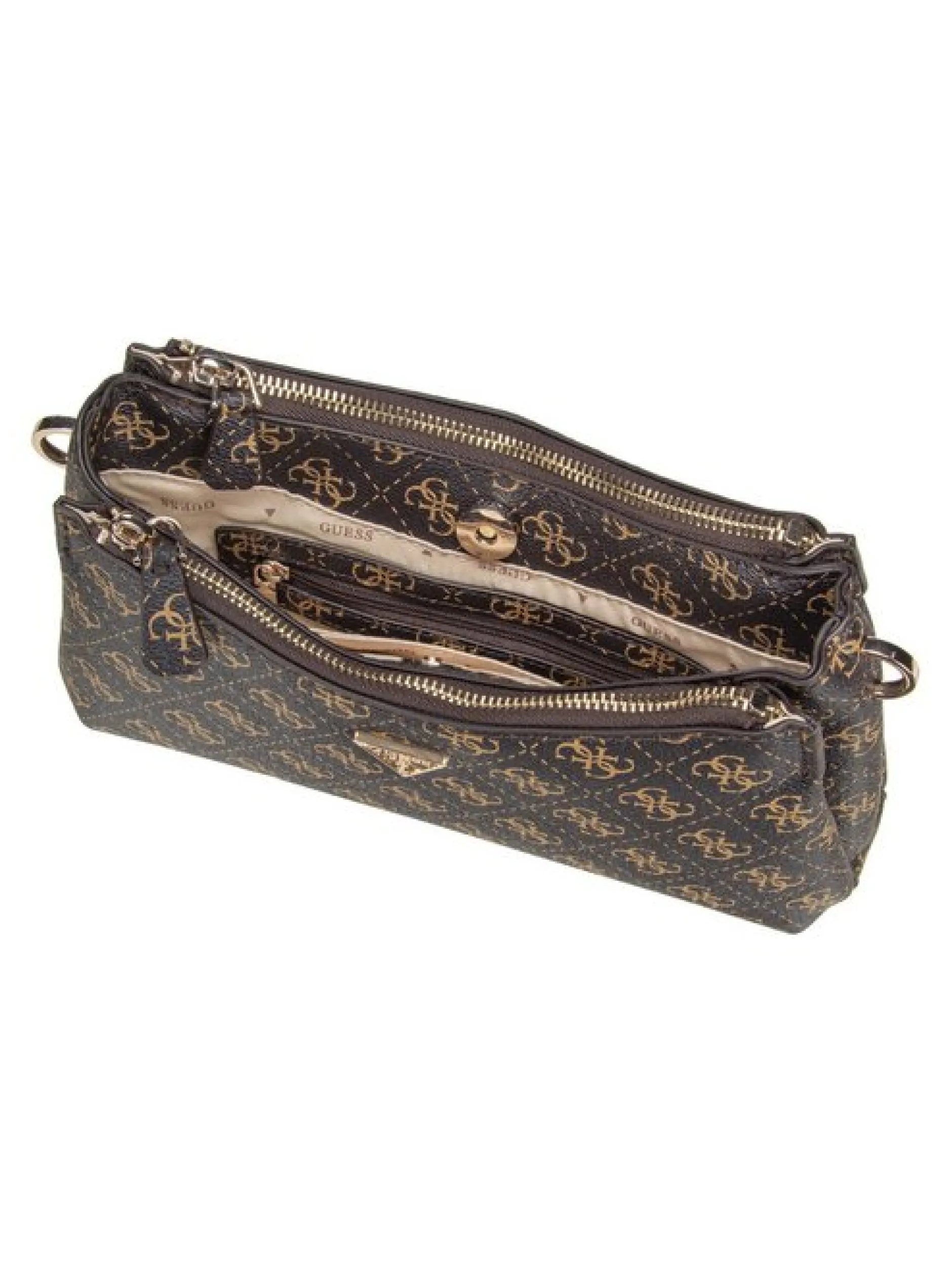 GUESS Damen Schultertasche - Noelle II 3 Comp Xbody in braun