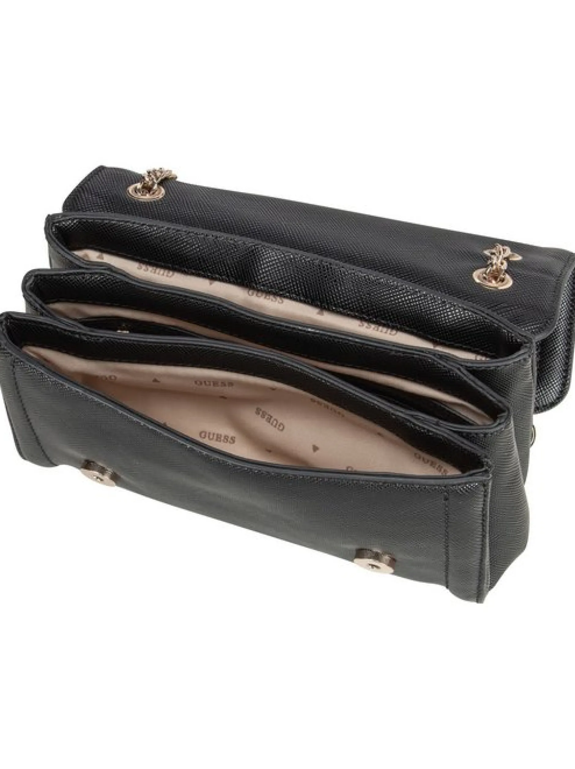 GUESS Damen Schultertasche - Noelle II Conv XBody Flap in schwarz