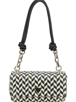 GUESS Damen Schultertasche - Tessi Flap Shoulder in schwarz