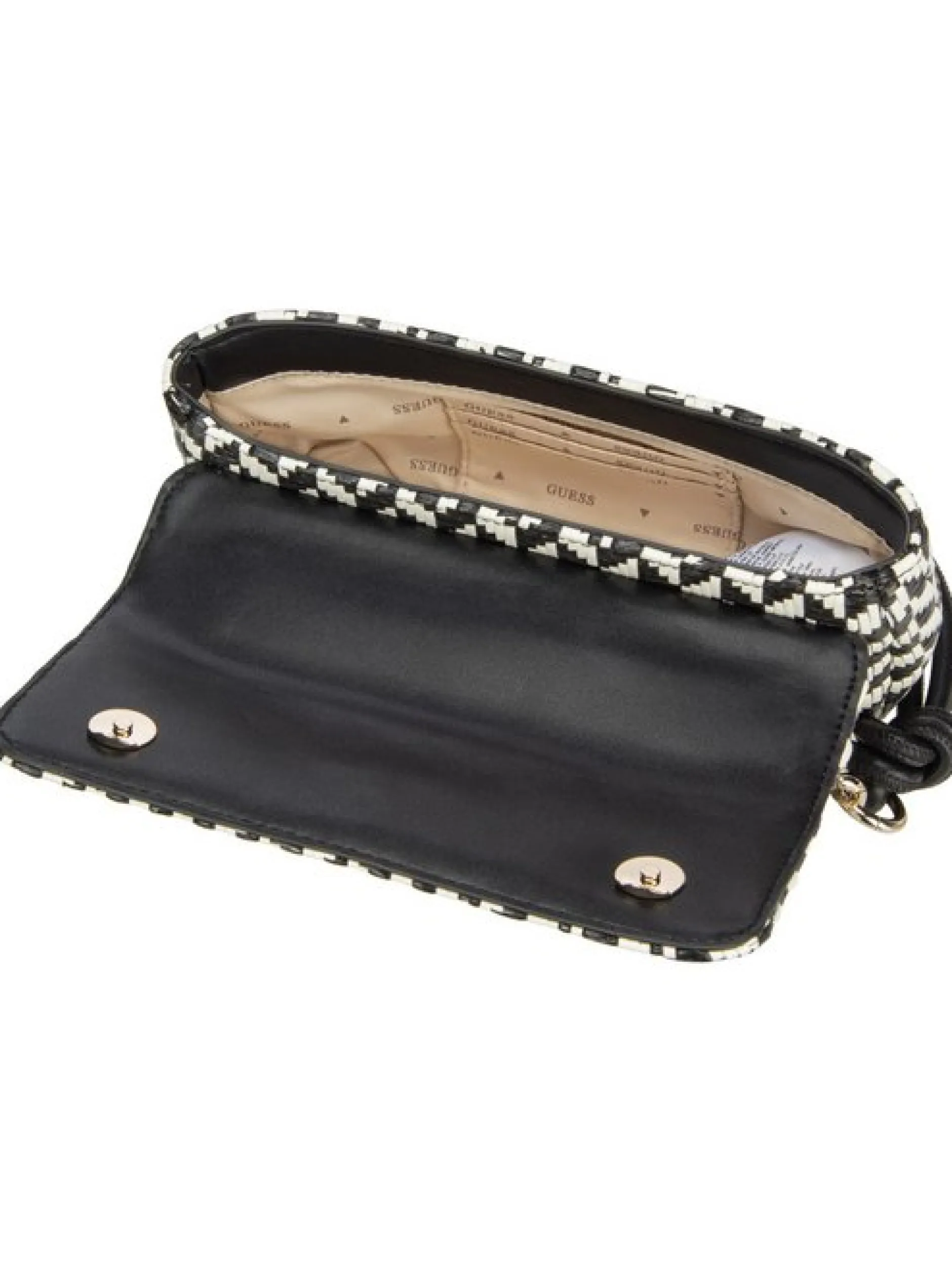 GUESS Damen Schultertasche - Tessi Flap Shoulder in schwarz