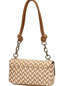 GUESS Damen Schultertasche - Tessi Flap Shoulder in cognac