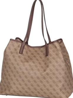 GUESS Damen Shopper - Eco Victtoria 2in1 Latte Logo/Brown in braun