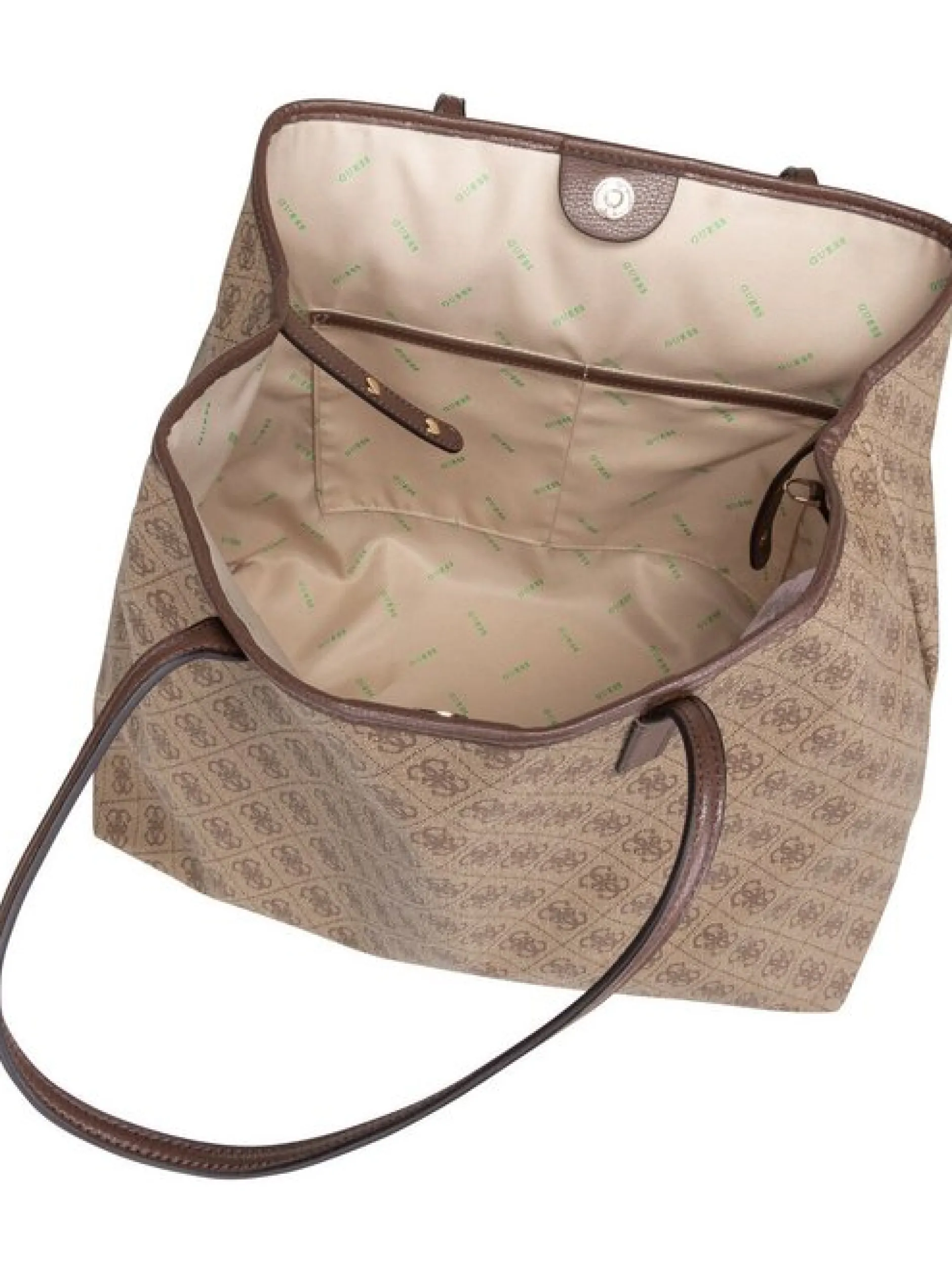 GUESS Damen Shopper - Eco Victtoria 2in1 Latte Logo/Brown in braun