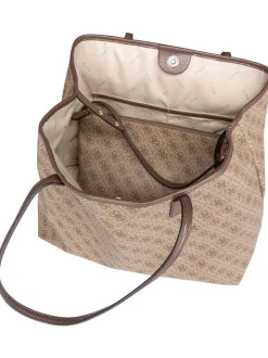 GUESS Damen Shopper - Eco Victtoria 2in1 Latte Logo/Brown in braun