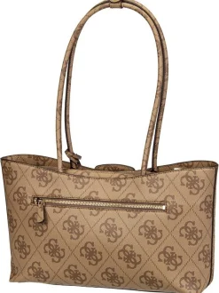 GUESS Damen Shopper - Janie Logo Girlfriend Carryall in braun