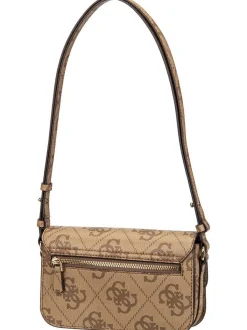 GUESS Damen Umhängetasche - Janie Logo Conv Xbody Flap in braun