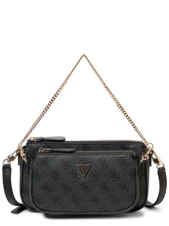 GUESS Damen Umhängetasche - Noelle II mini in anthrazit schwarz