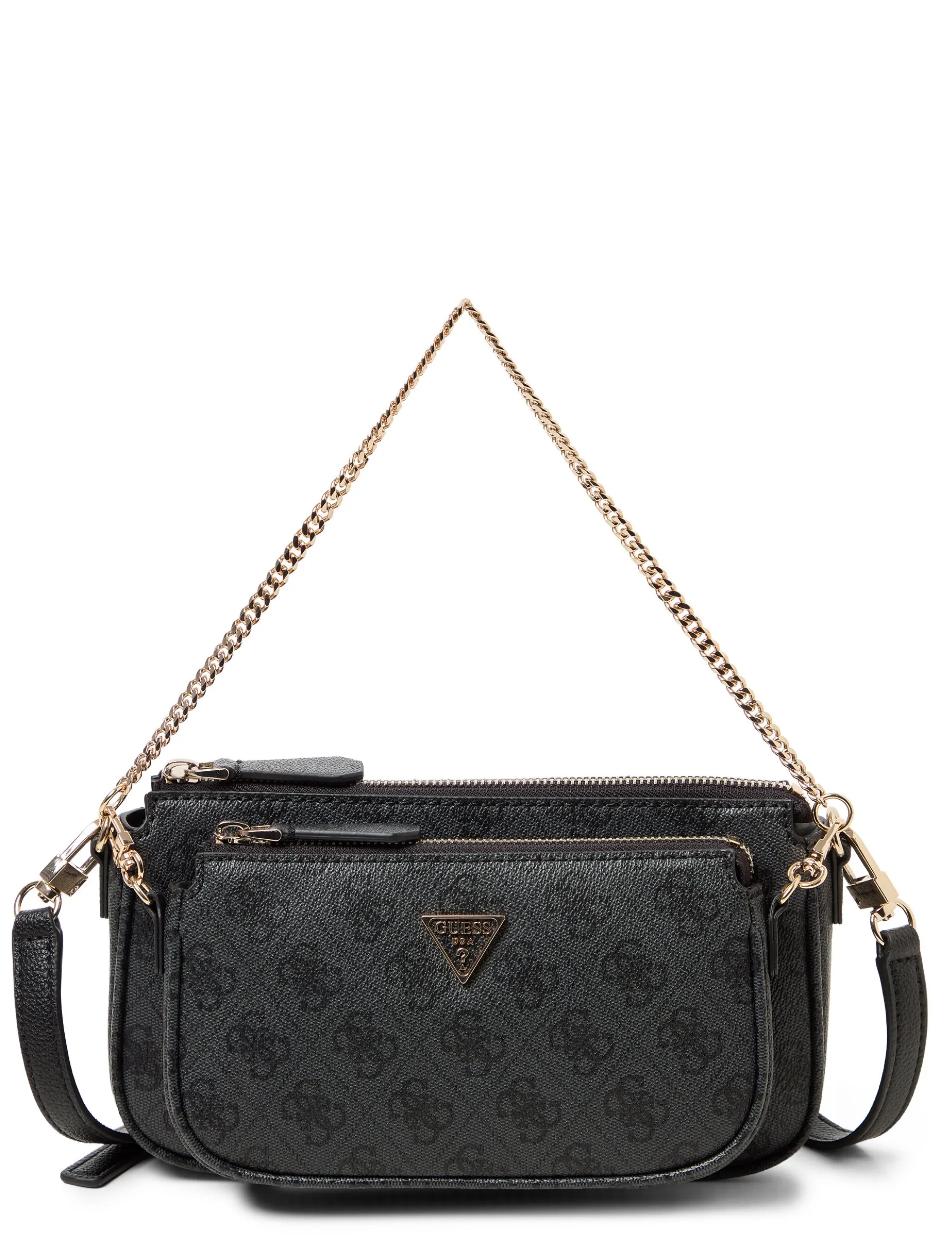 GUESS Damen Umhängetasche - Noelle II mini in anthrazit schwarz