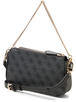 GUESS Damen Umhängetasche - Noelle II mini in anthrazit schwarz