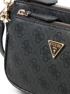 GUESS Damen Umhängetasche - Noelle II mini in anthrazit schwarz
